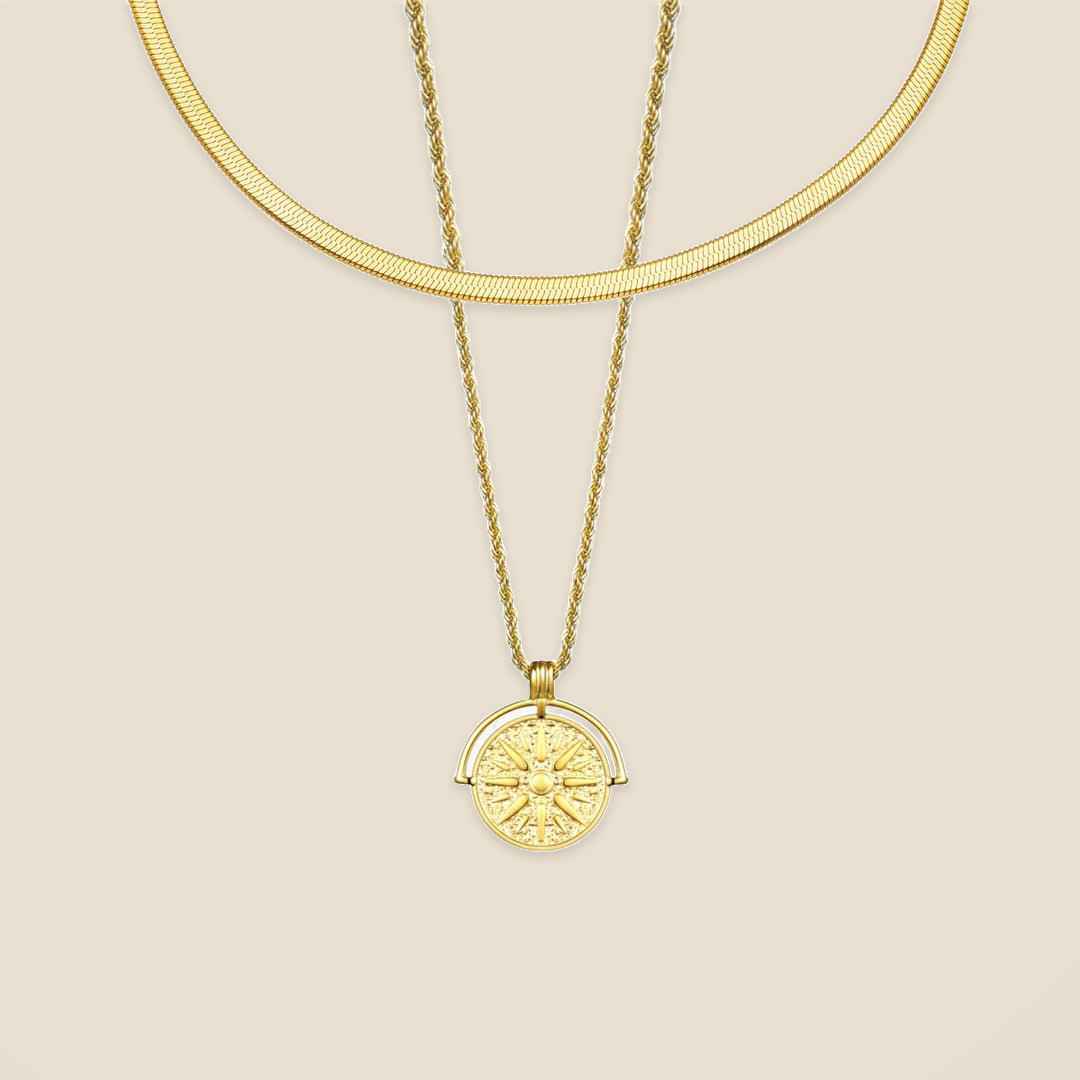 Golden Radiance Necklace Layered Set
