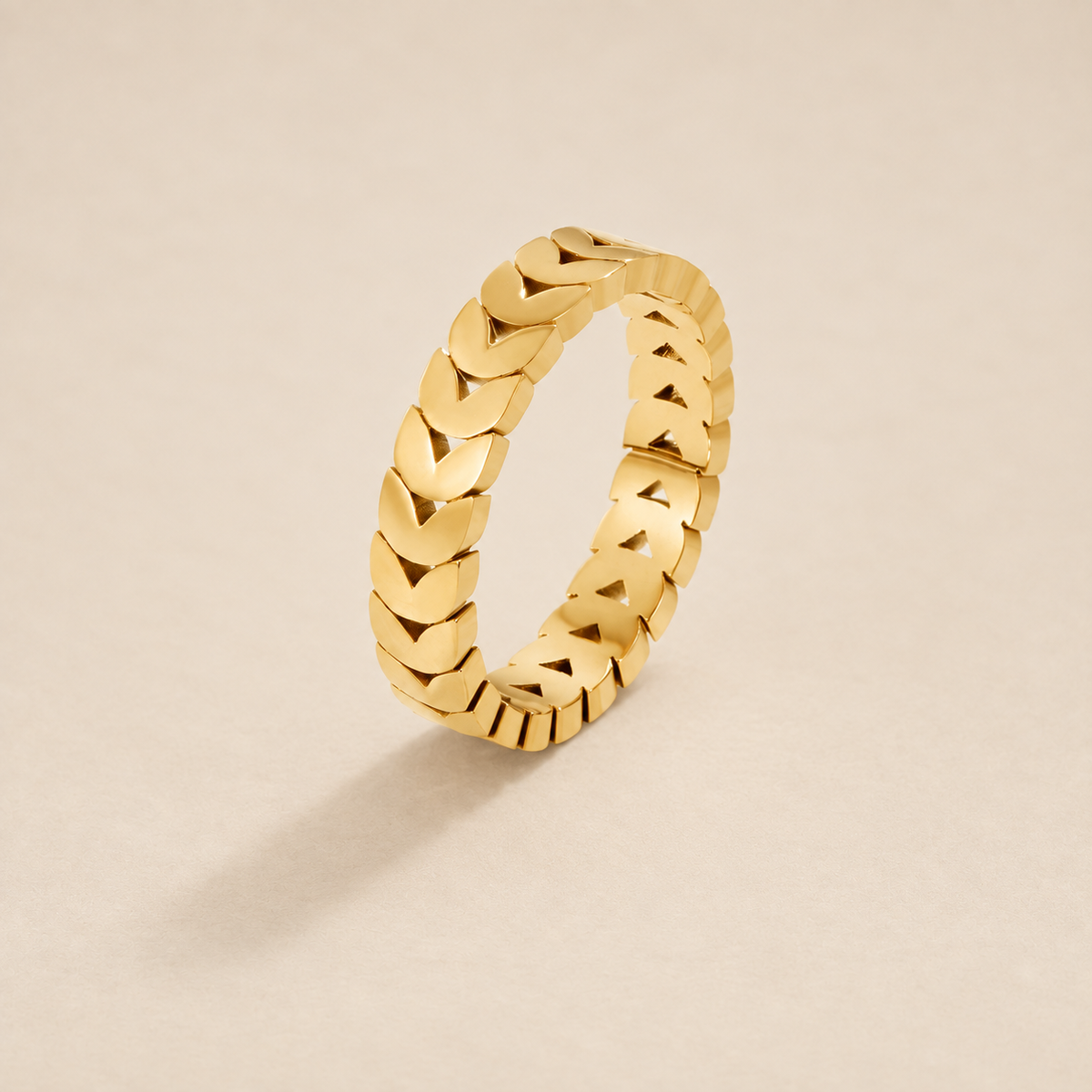 Golden Olive Leaf Ring