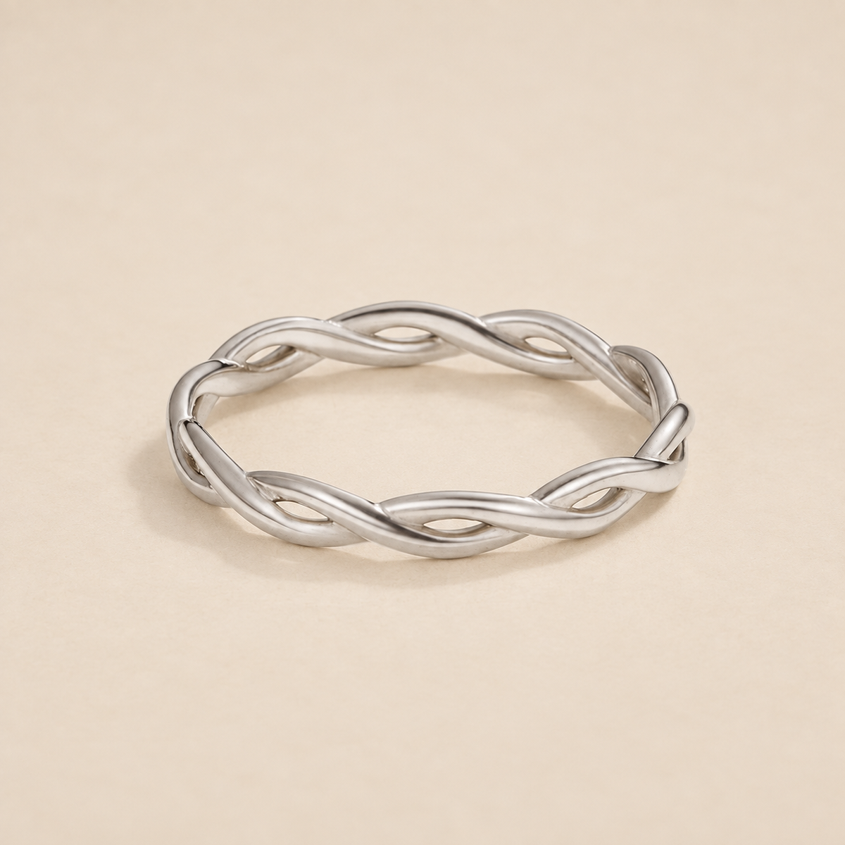 Infinity 18K Silver Twist Ring