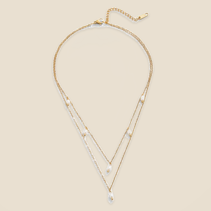 Kayla Pearl Drop Layered Necklace