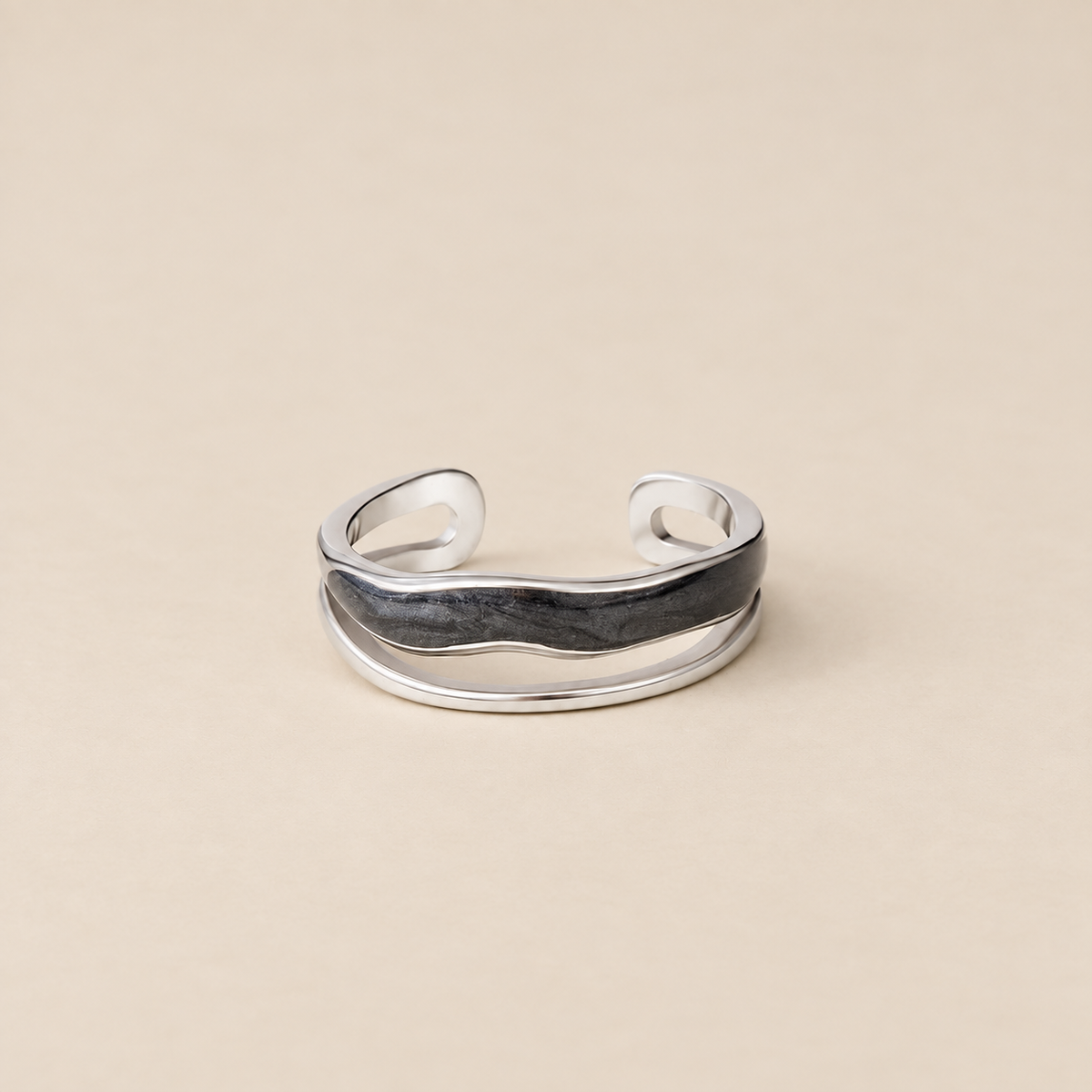 Layered Black Sahara Silver Ring