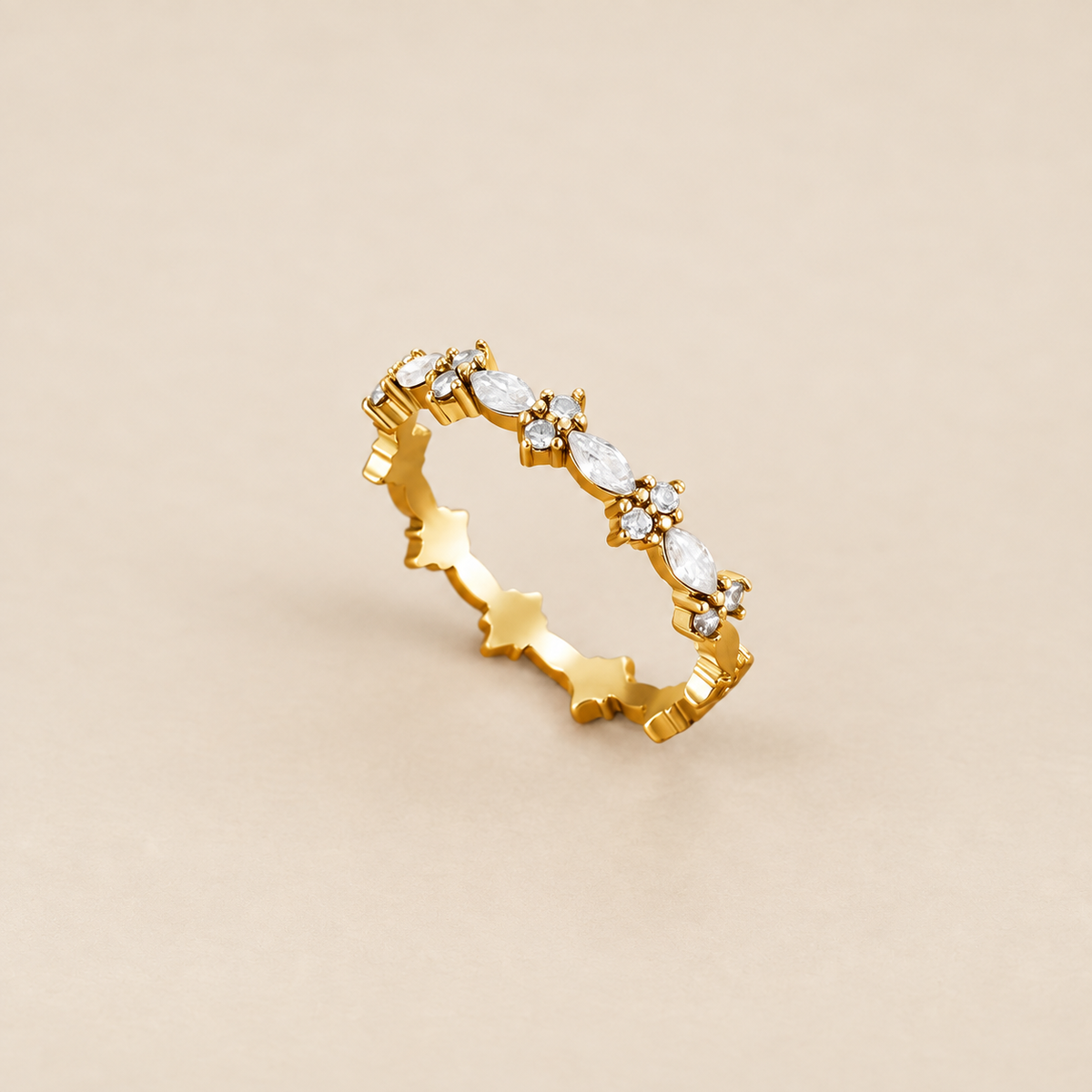 Luxe Crystal Gold Ring