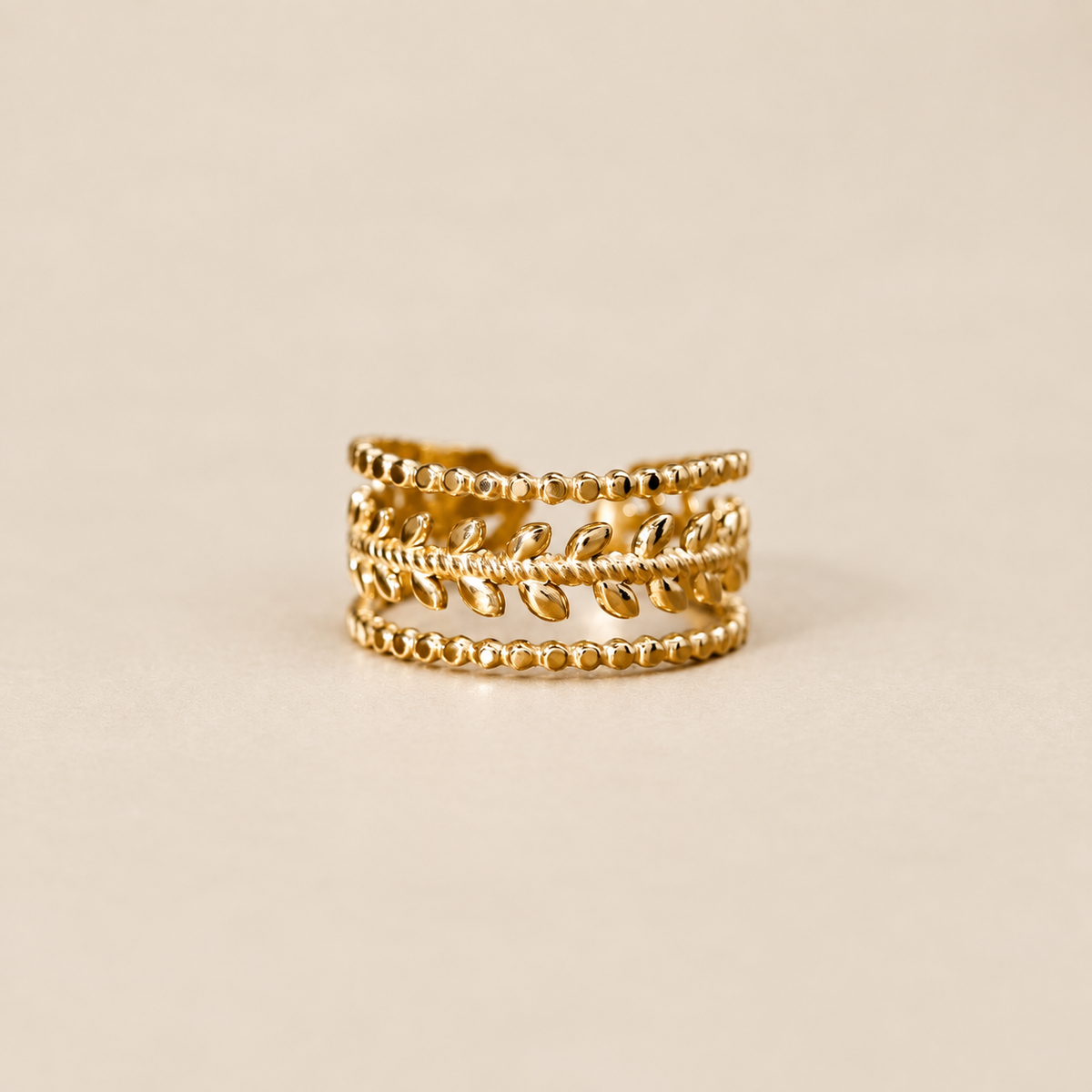 Marissa Layered Gold Leaf Ring