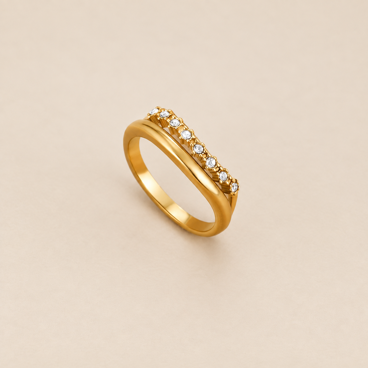 Marissa White Crystal Layered Ring
