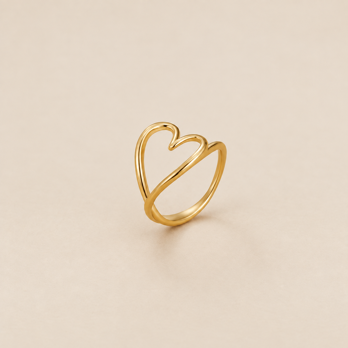 Melted Gold Heart Ring