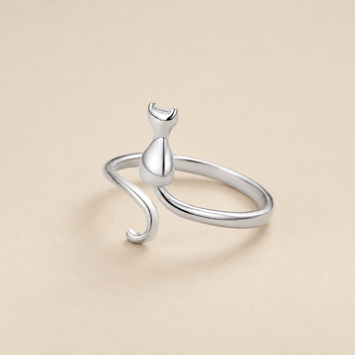 Midnight Cat Silver Ring