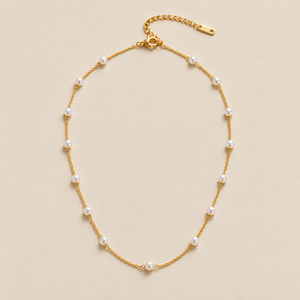 Collar con perla Nura y baño de oro de 18K