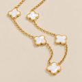 White Clover Cluster Necklace — cream studio photograph