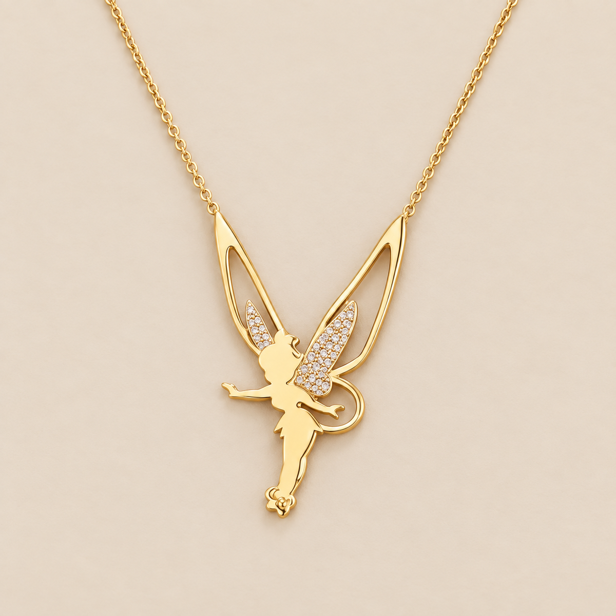 Fairy Necklace in Gold and Silver — cream studio photograph