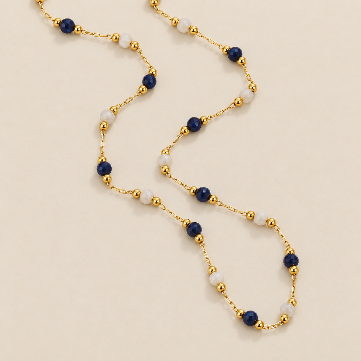 Midnight Moonstone Necklace — cream studio photograph