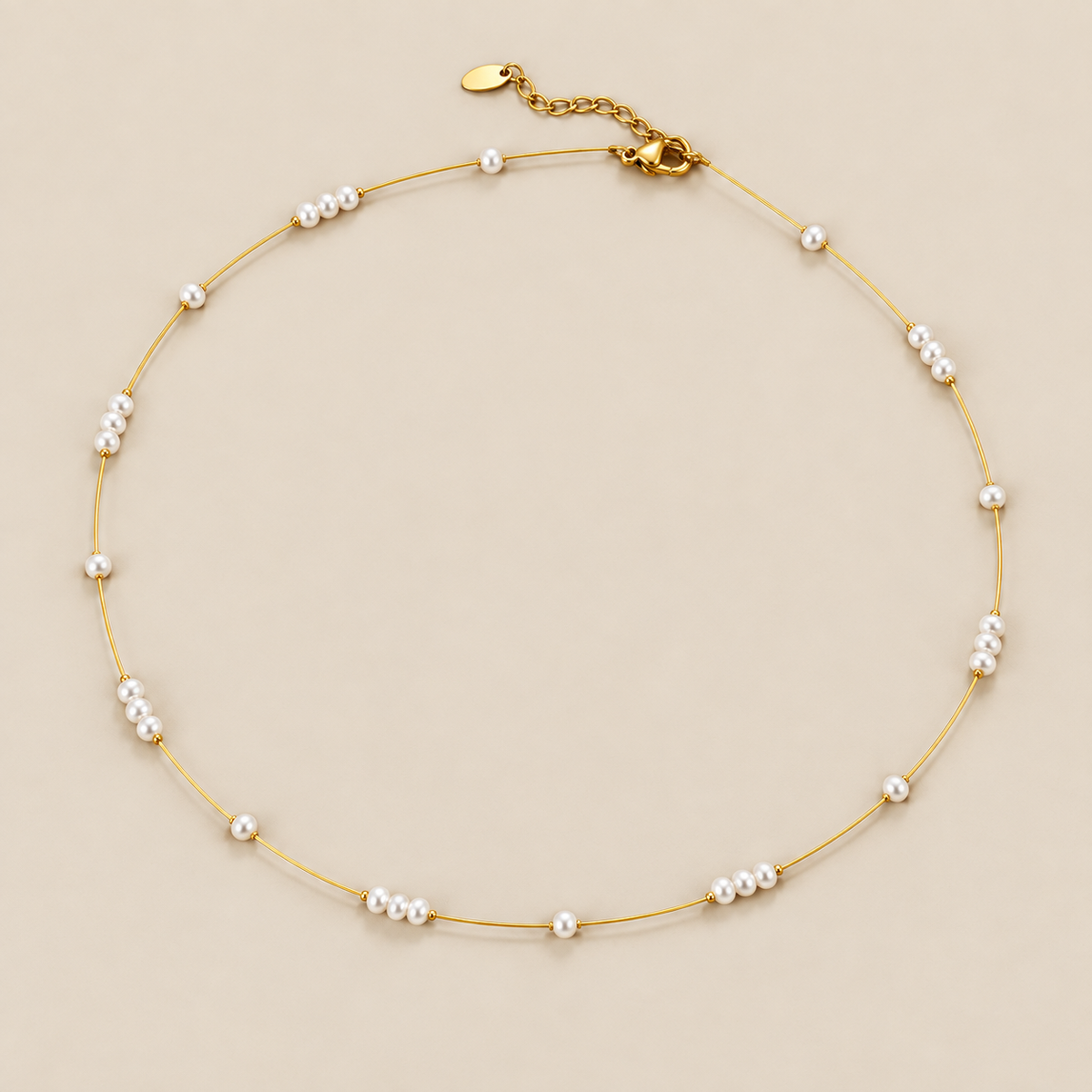 Gigi Pearl Choker Necklace — cream studio photograph