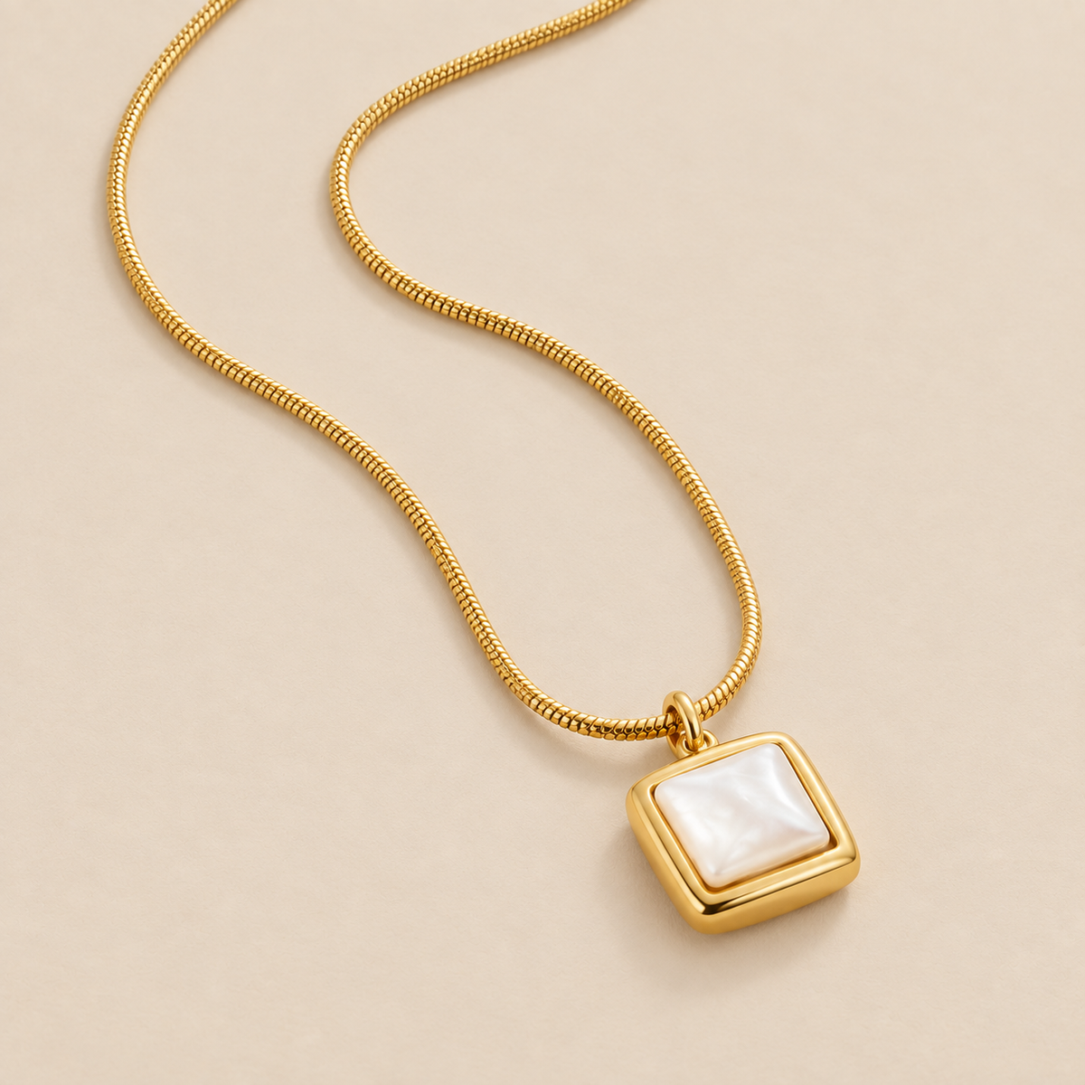 Riva Moonstone Pendant Necklace – Gold — cream studio photograph