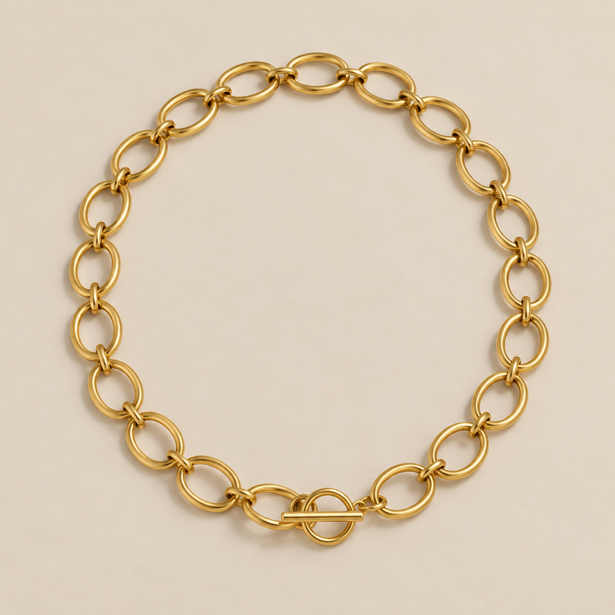Timeless Bold Gold Chain Necklace — cream studio photograph