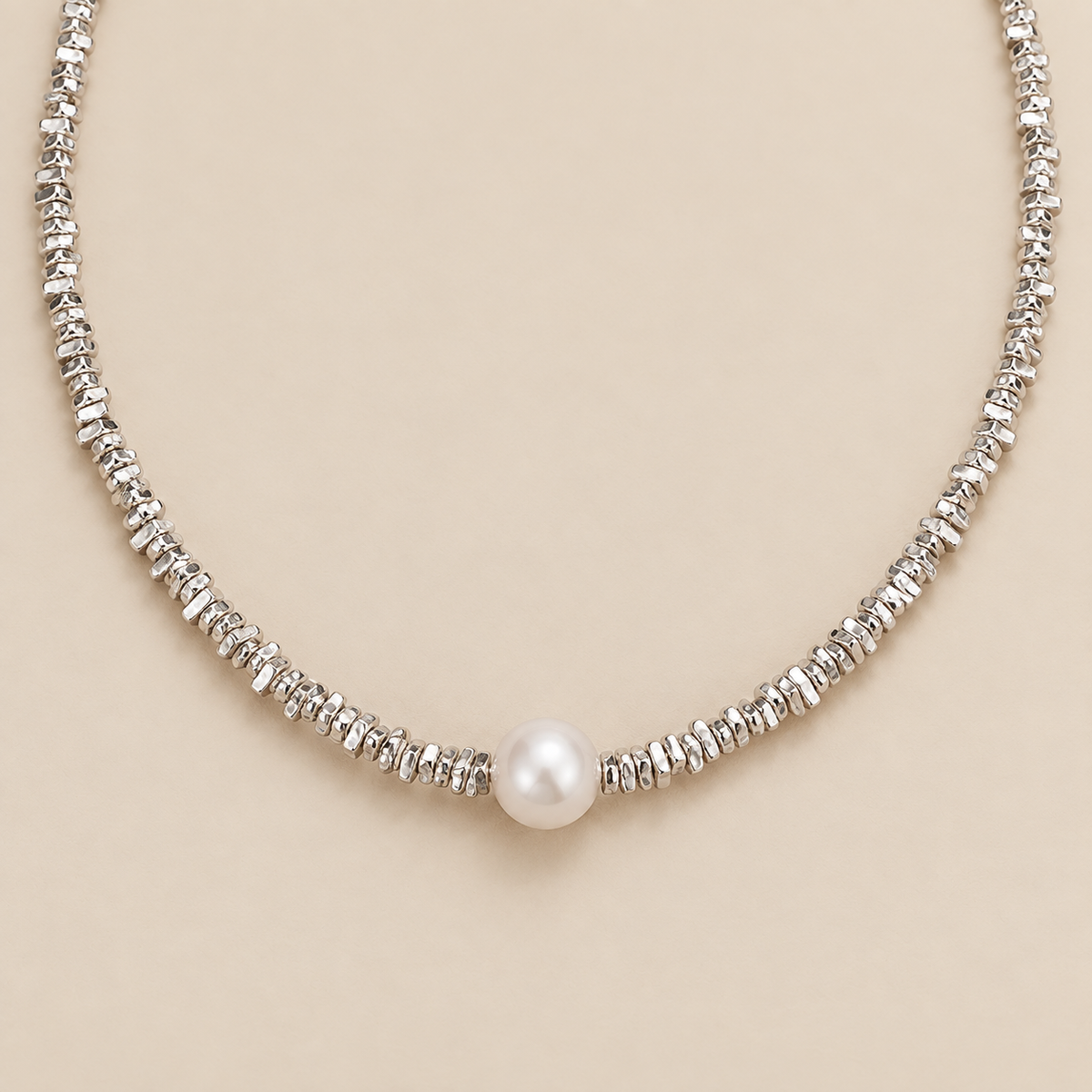 Exquisite Pearl Necklace — cream studio photograph