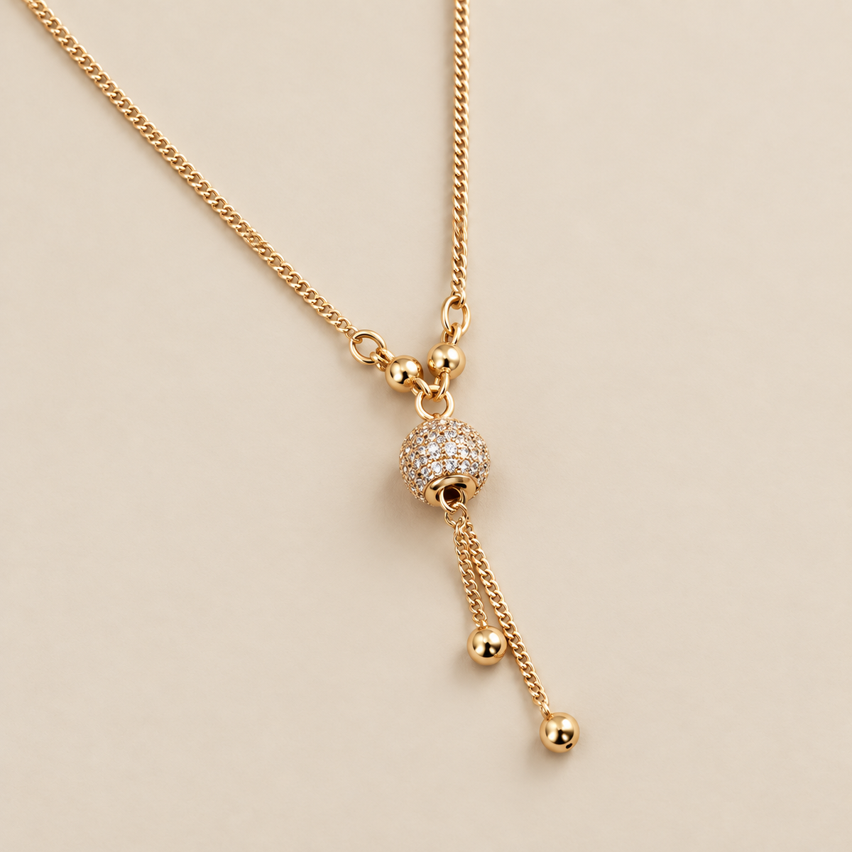 Gold Vintage Pendant Necklace — cream studio photograph