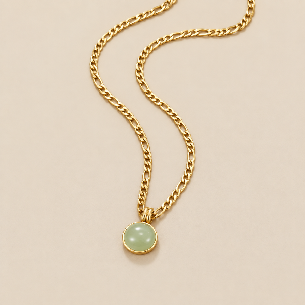 Clara Jade Pendant Necklace — cream studio photograph