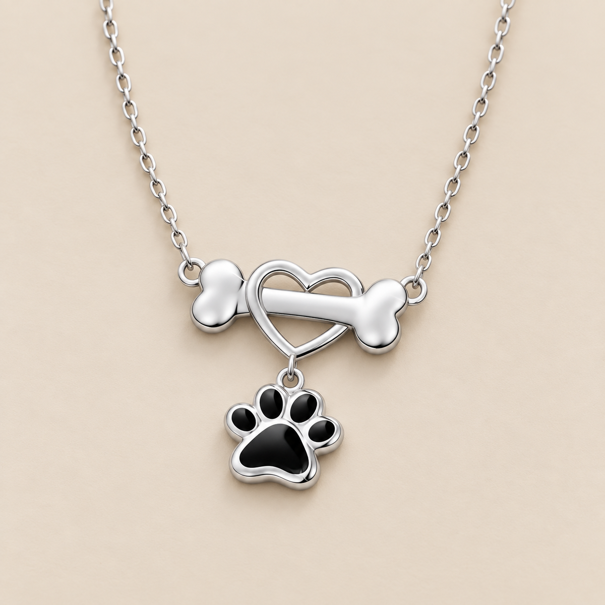 Silver Best Friend Heart Pendant Necklace — cream studio photograph