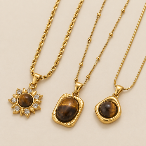 Bohemian Golden Solar Chain — cream studio photograph
