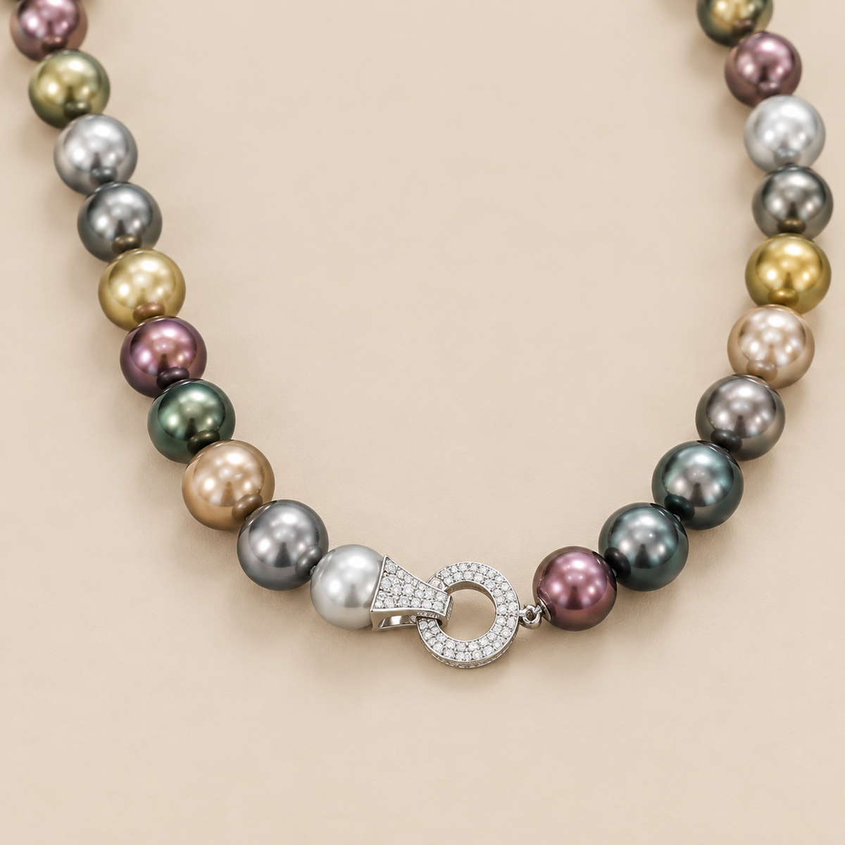 Midnight Pearl Strand Necklace — cream studio photograph