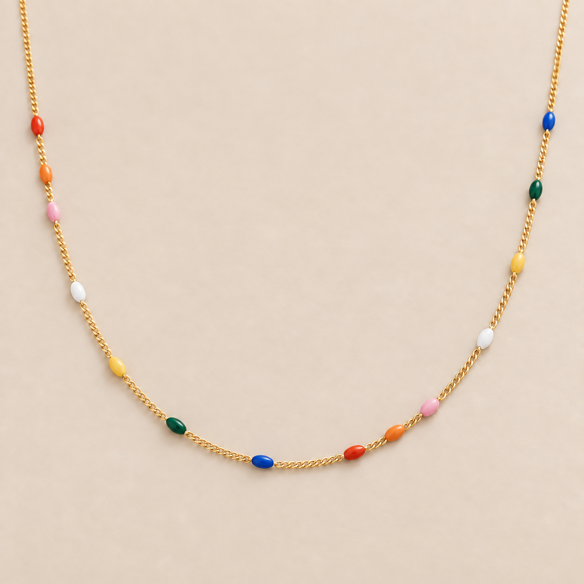 Tropical Aloha Multicolor Choker — cream studio photograph
