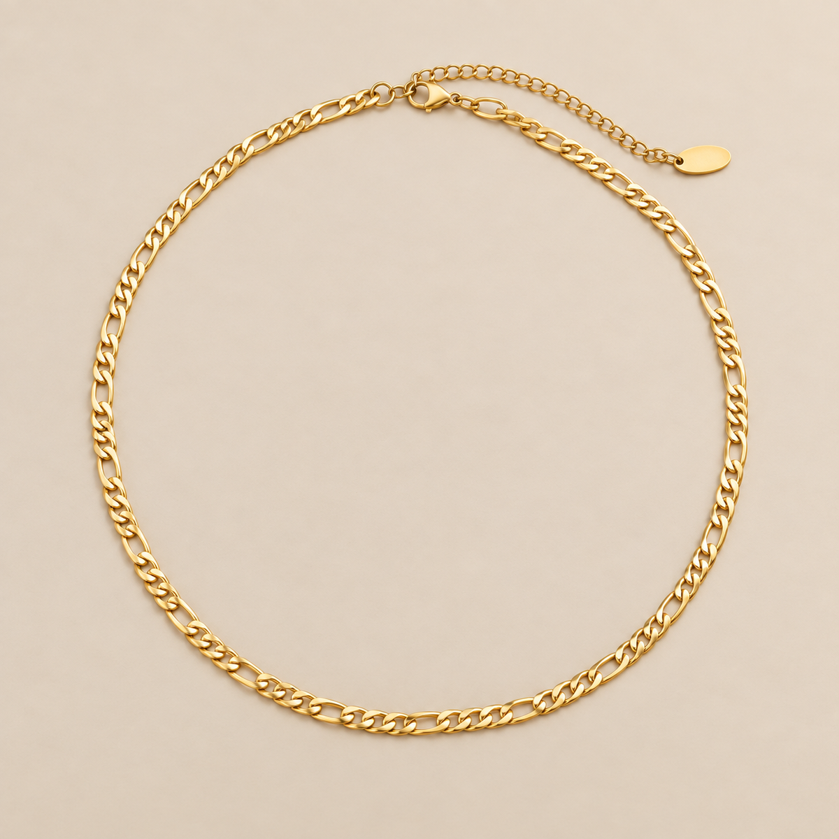 Elegant Figaro Gold Chain Choker — cream studio photograph