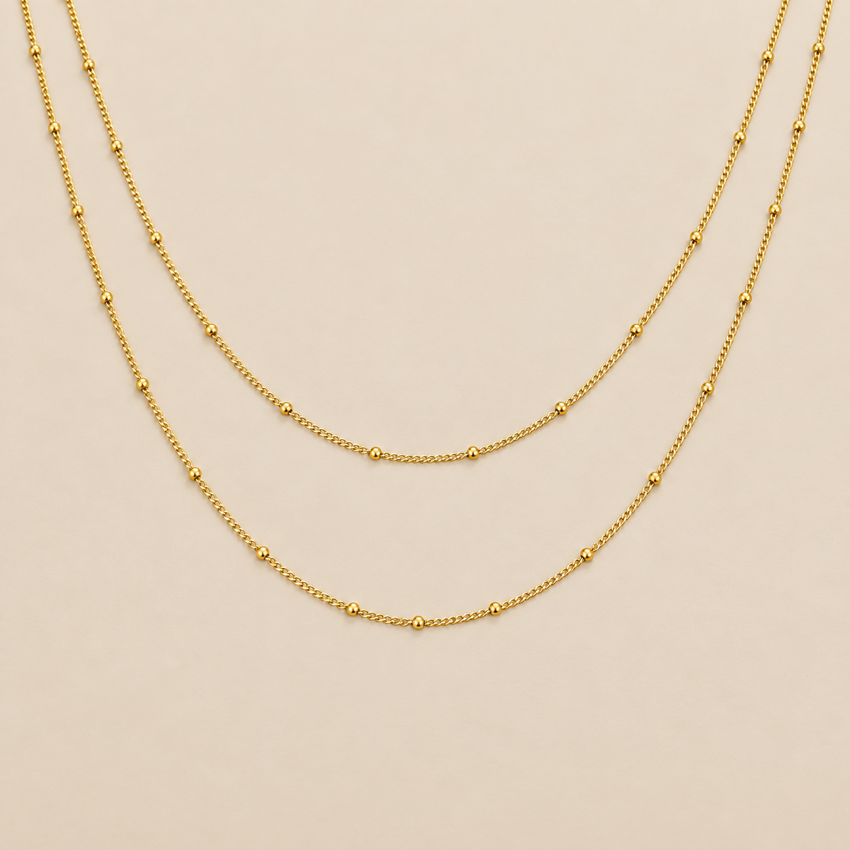 Double Layered Choker Necklace — cream studio photograph