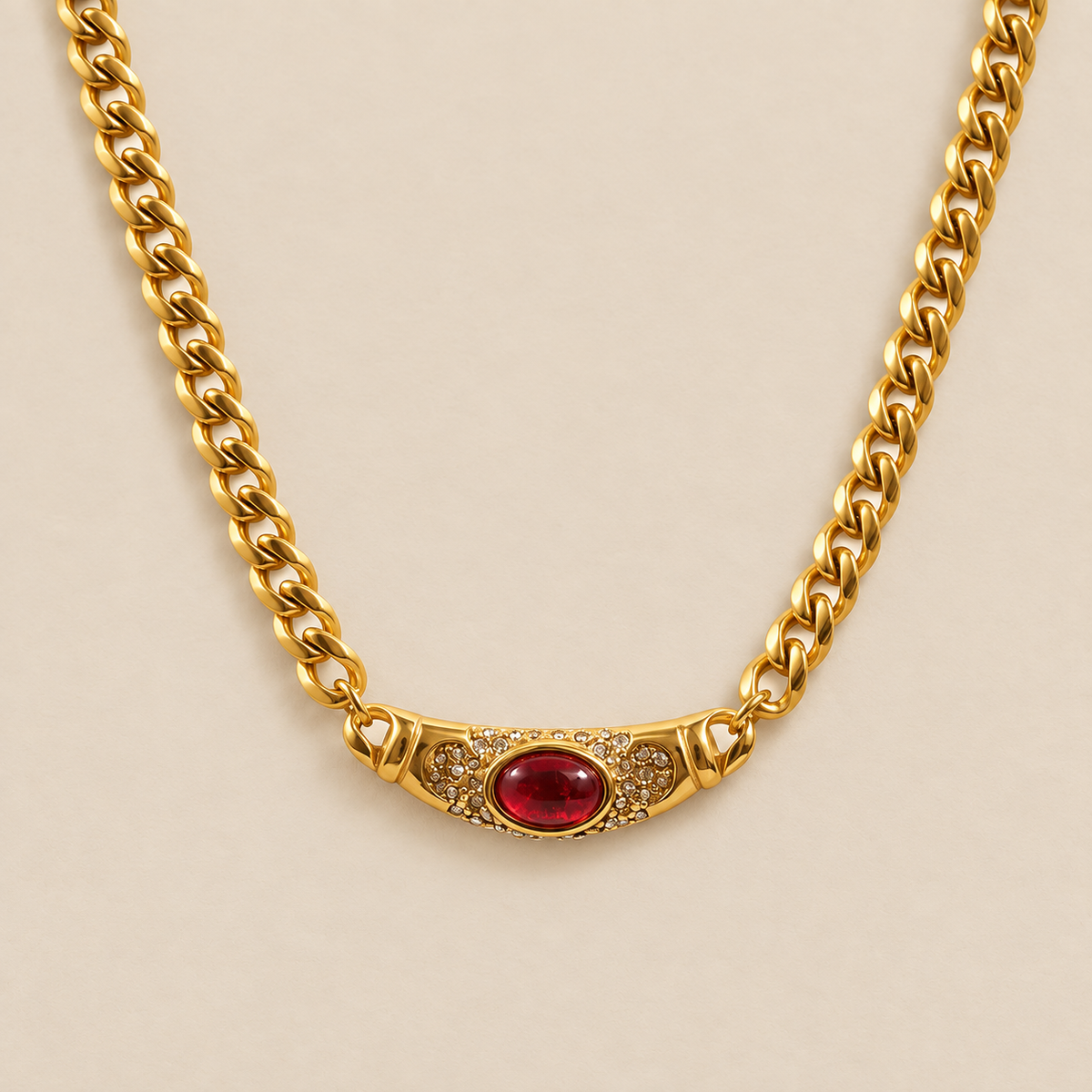 Classic Gold Vintage Necklace — cream studio photograph