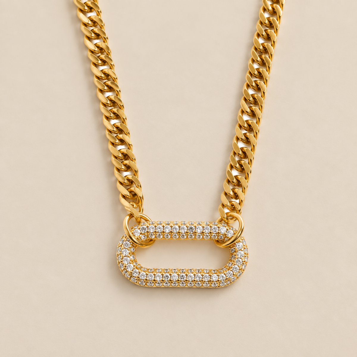 Modern Chain Choker With Sparkle — cream studio photograph