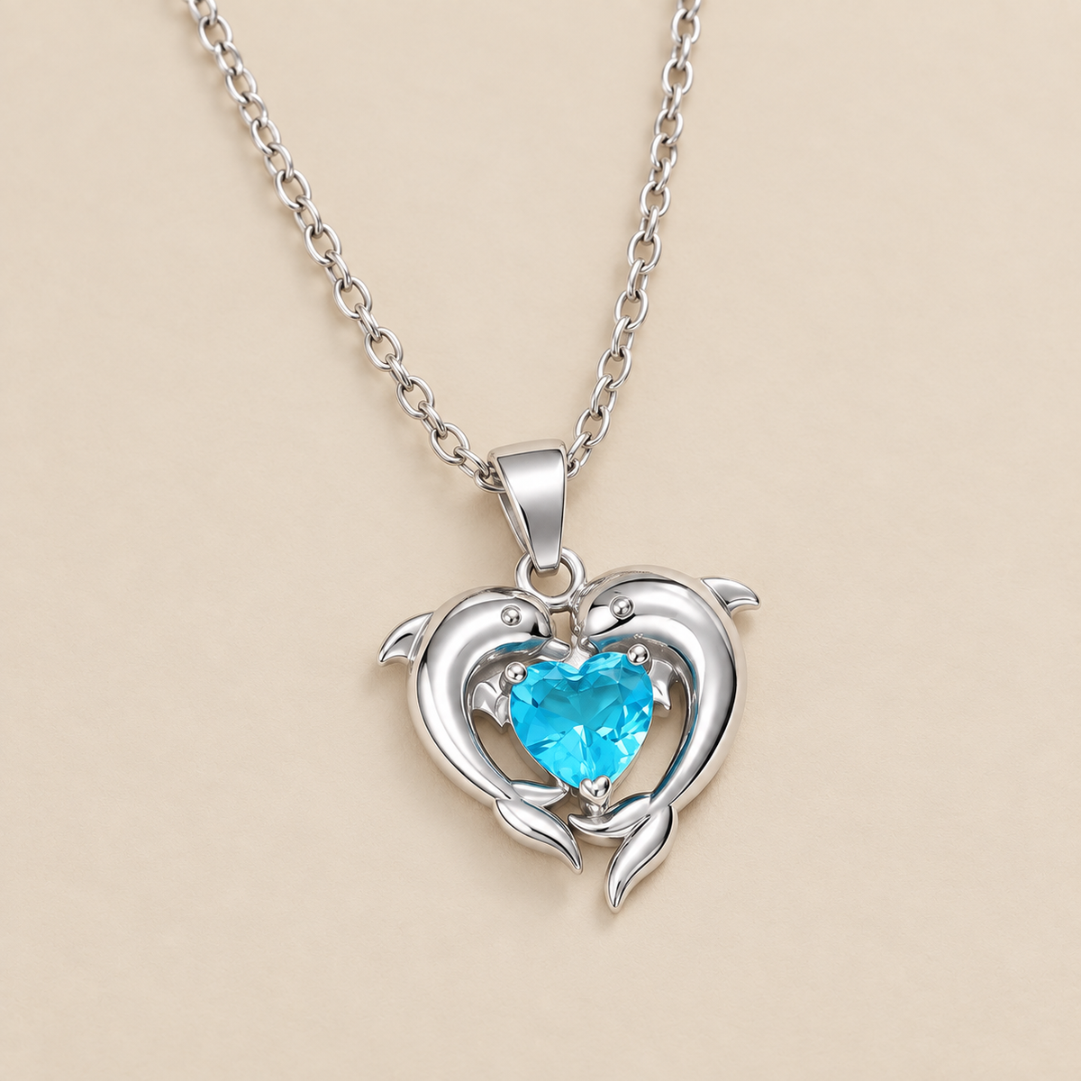 Oceanheart Twins Necklace — cream studio photograph