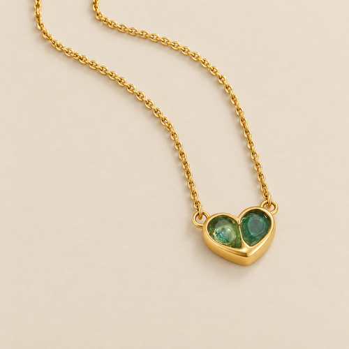 Amore Crystal Heart Necklace — cream studio photograph