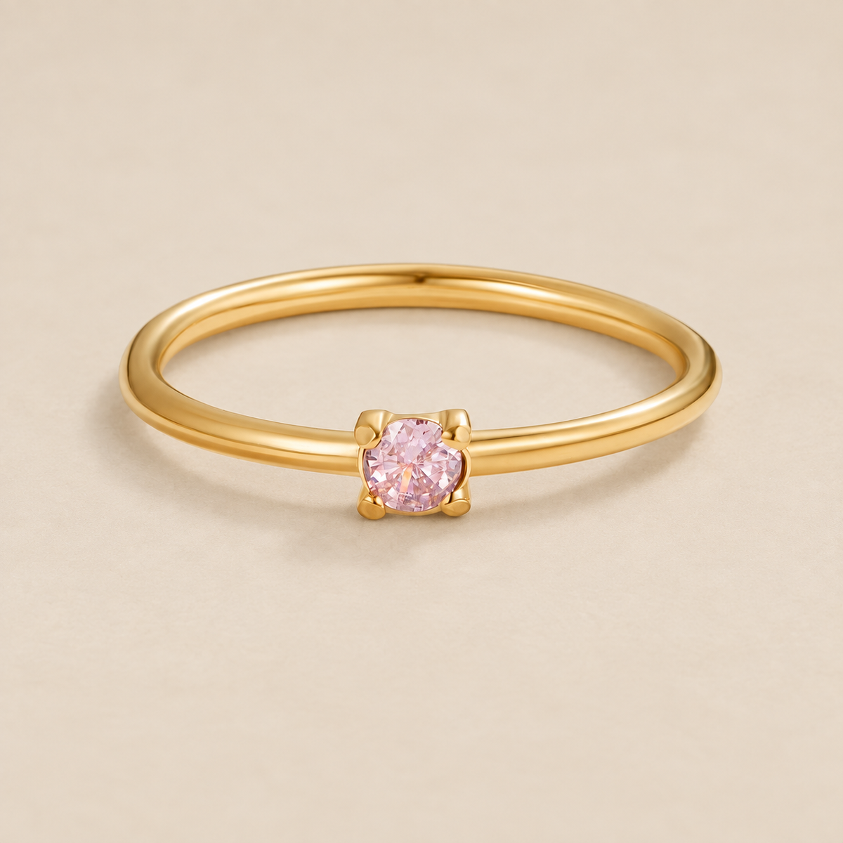 October Birthstone 18K Gold Ring