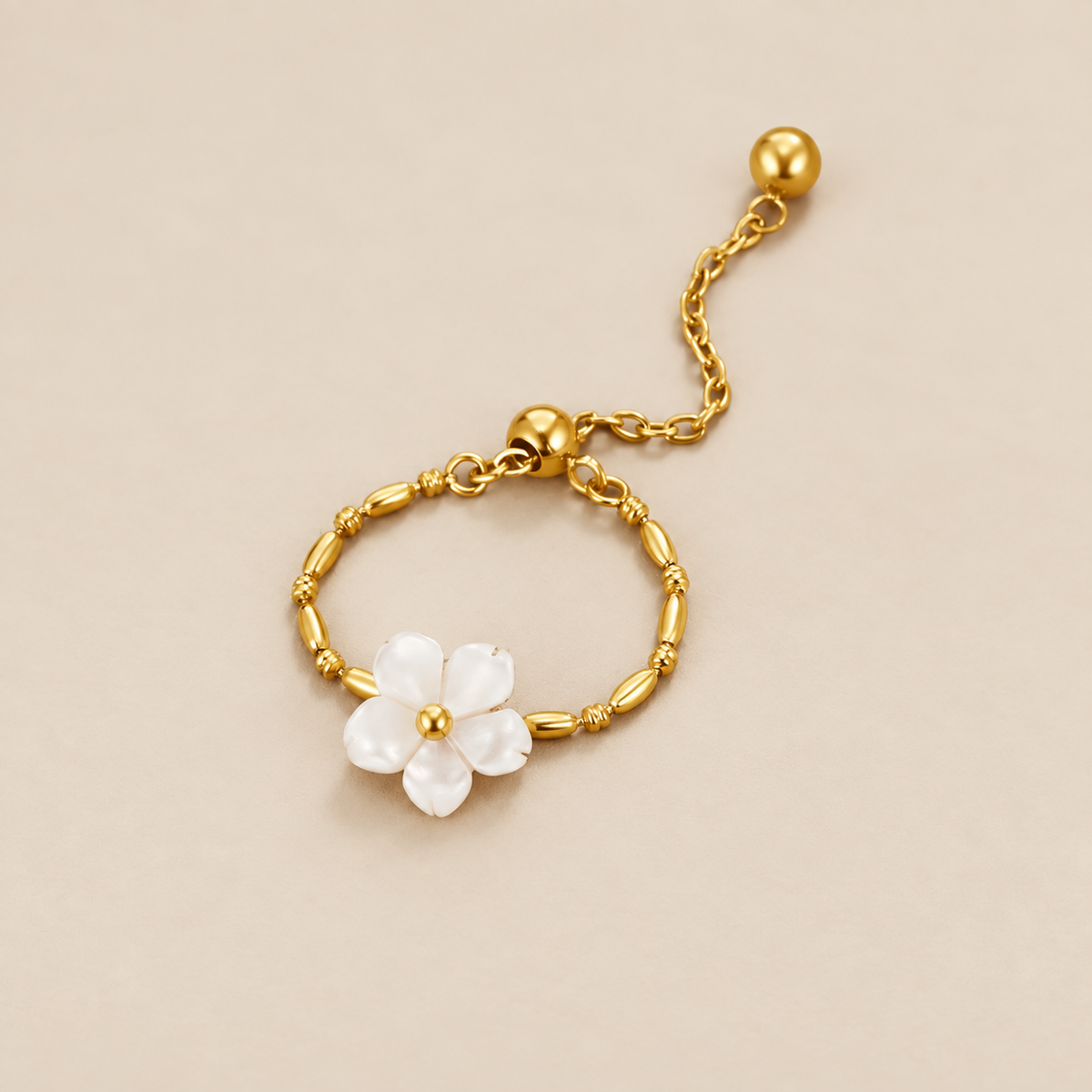 Pearl White Blossom Flower Ring