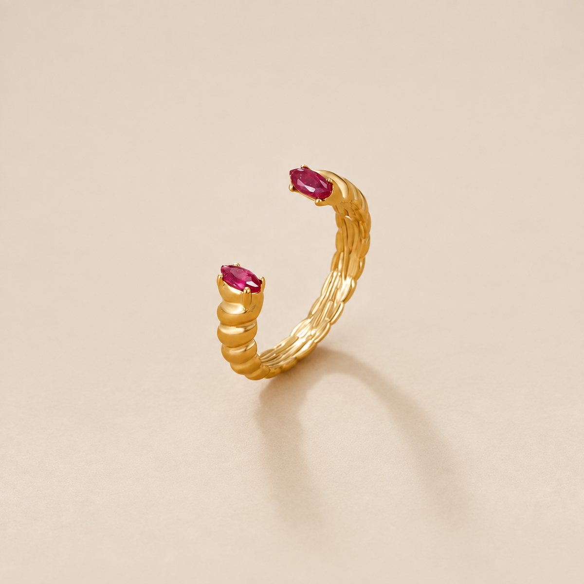Pink Crystal Cuff Ring