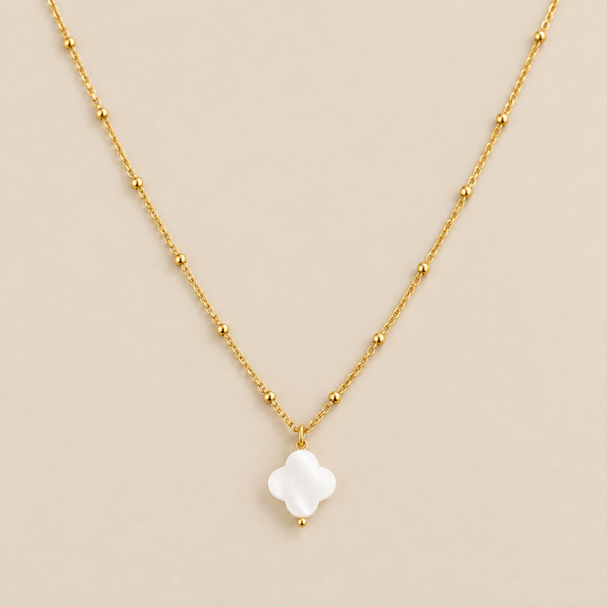 Summer Tile Pendant Necklace — cream studio photograph