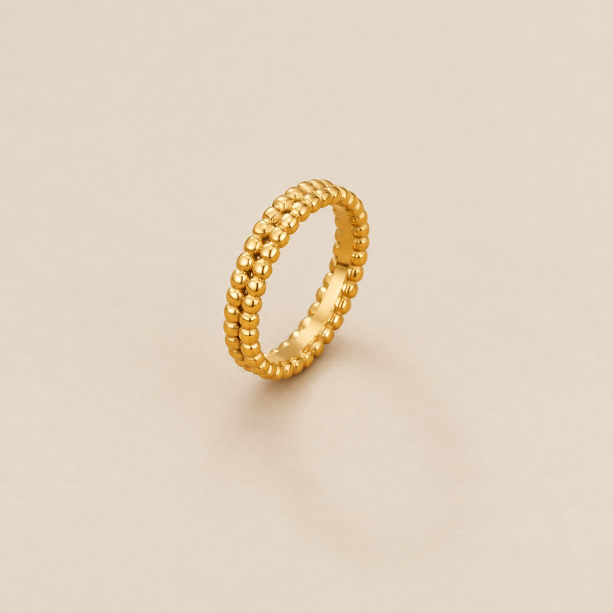Leona Gold Bead Ring