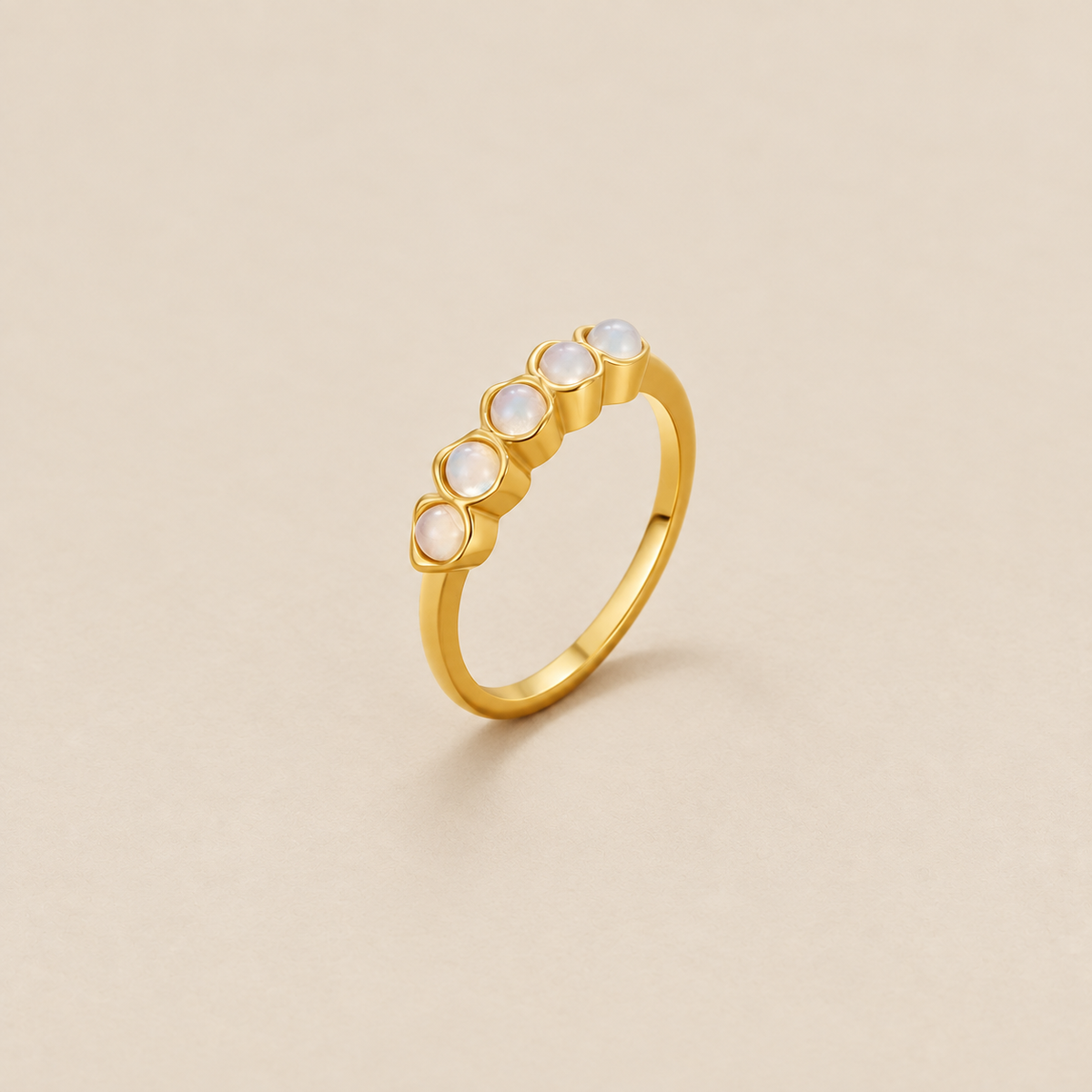 Golden Moonstone Eternity Ring