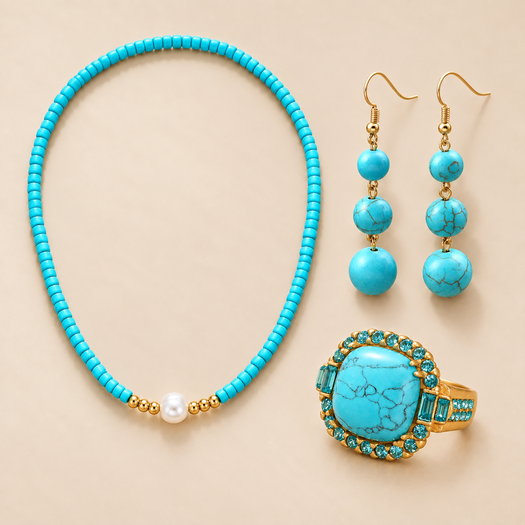 Conjunto Turquesa de verano, fotografía de estudio