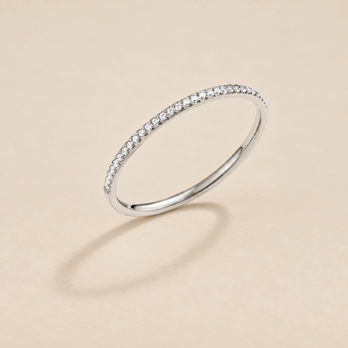 Silver Eternity Crystal Ring