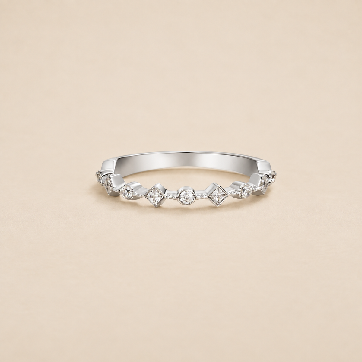 Silver Milana Crystal Ring