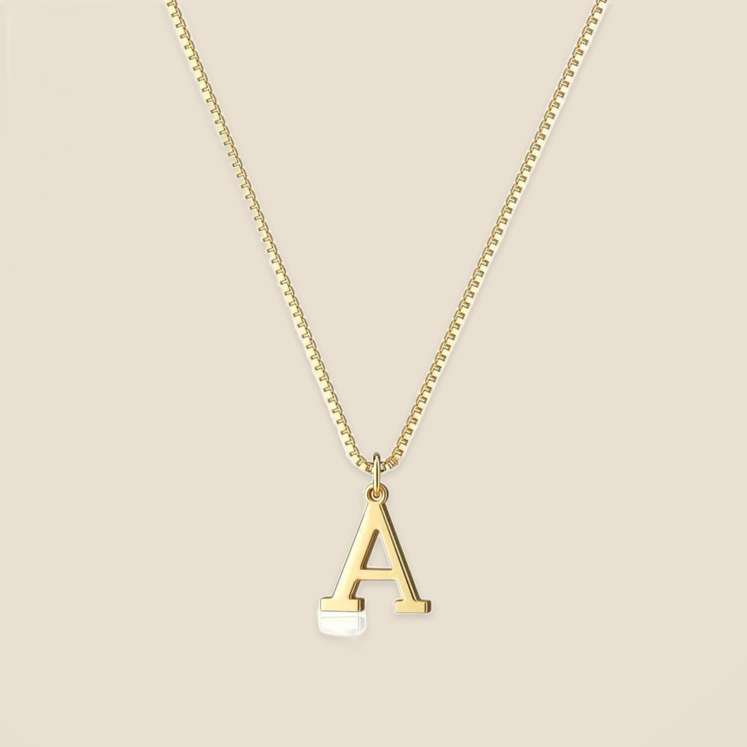 Vintage Letter Initial Gold Necklace