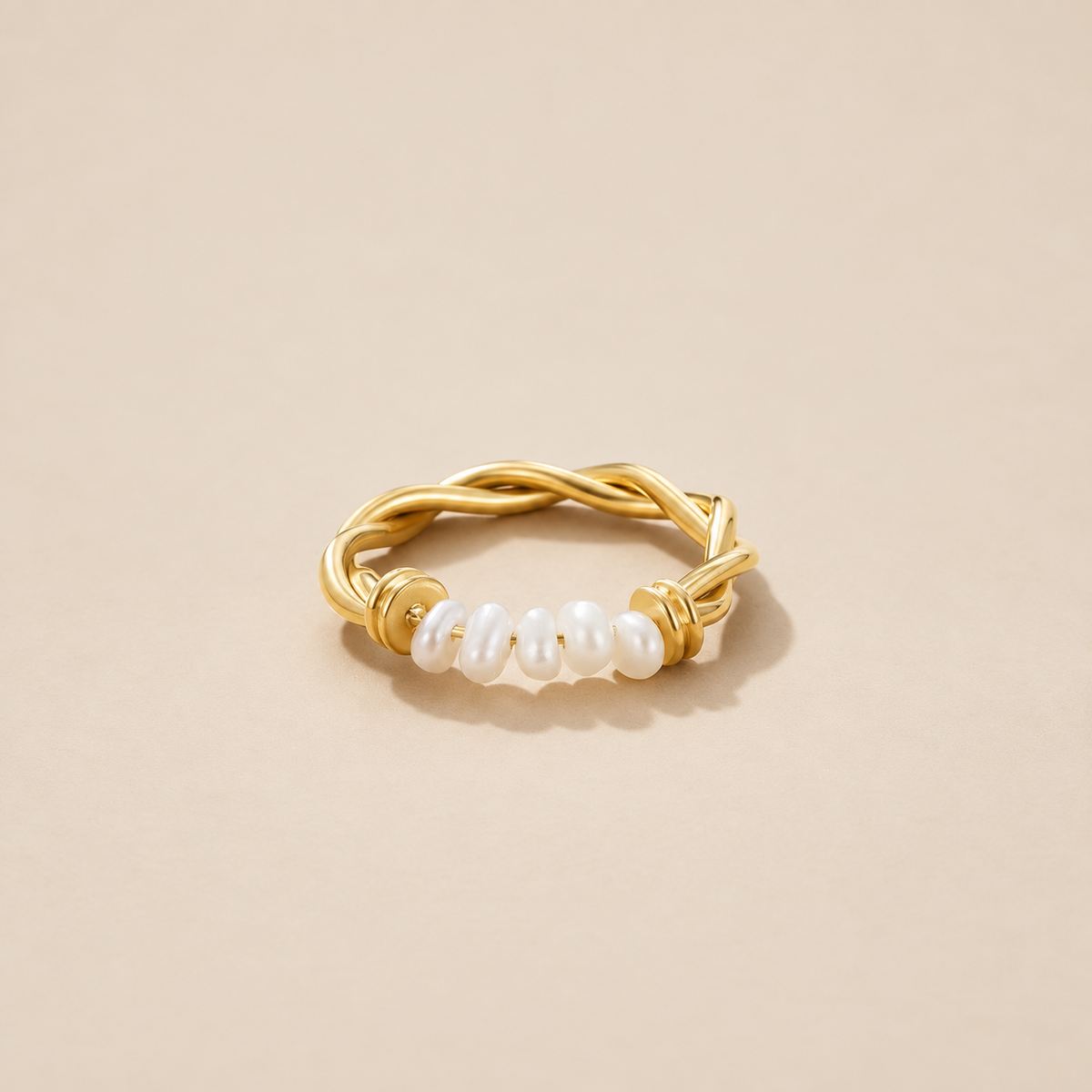 Twisted Classic Freshwater Pearl Ring