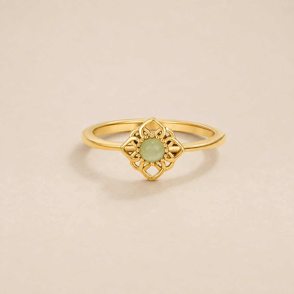 Vintage Lotus Flower Opal Ring