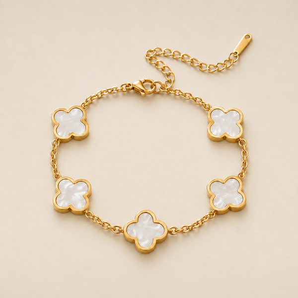 Pulsera de trébol blanco