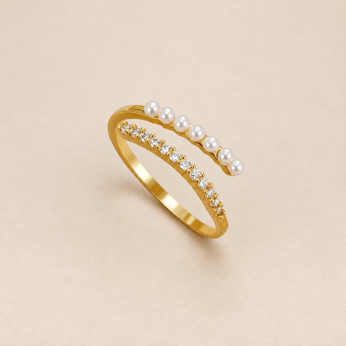 “Wrap Me” Pearl & Crystal Ring
