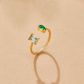 Anillo de cristal verde agua Aurora