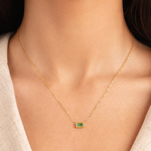 Collar de Piedra Natal Baguette