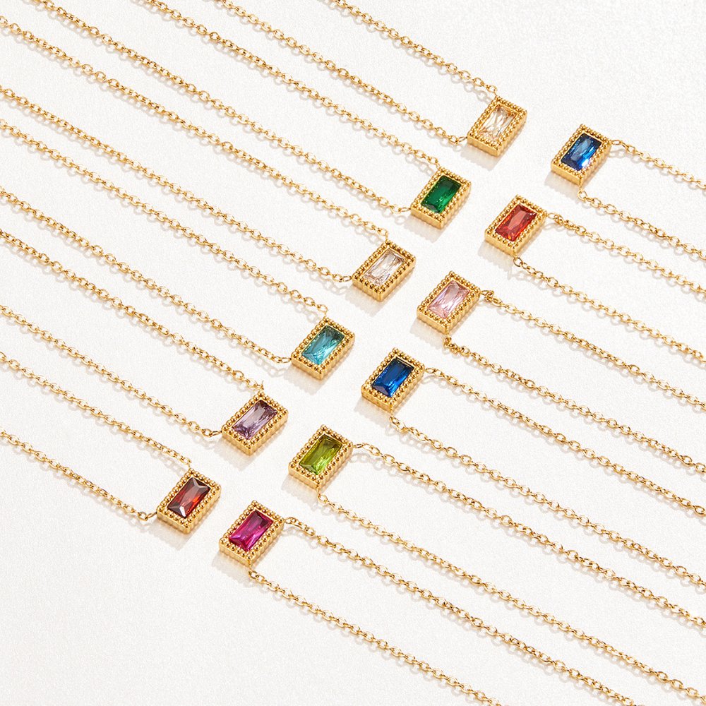 Collar de Piedra Natal Baguette