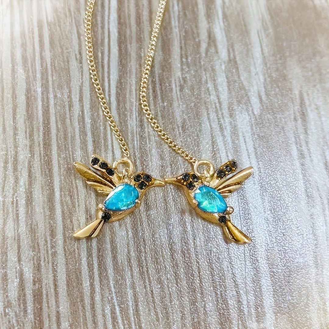 Pendientes Enhebrados Colibrí Gema