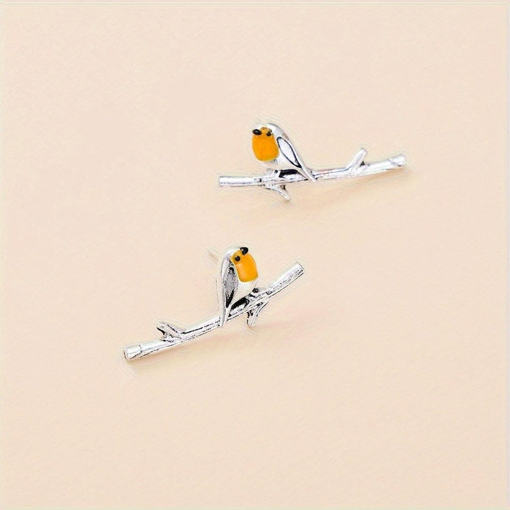 Pendientes de animales de dibujos animados con forma de pájaro