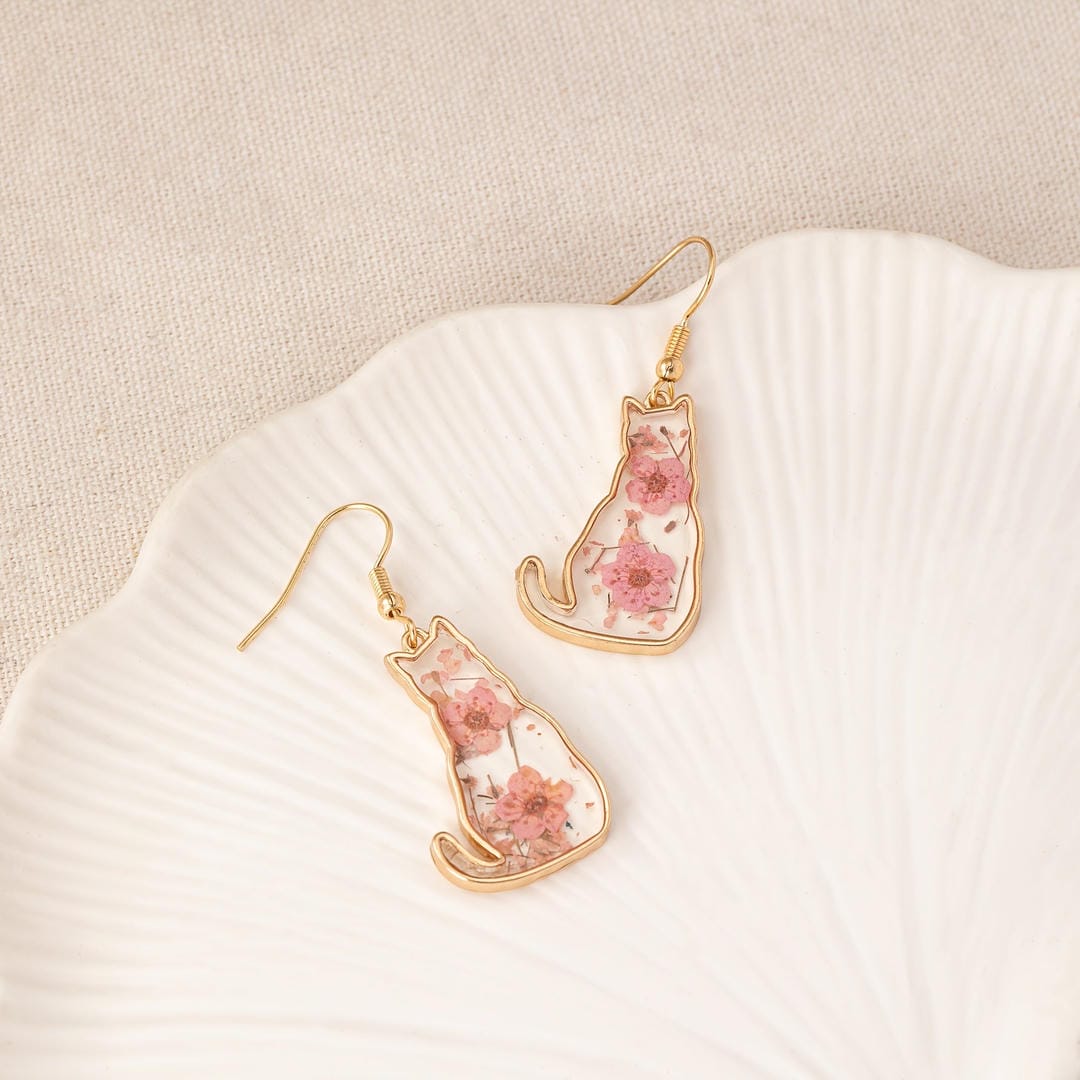 Pendientes colgantes silueta amiga floral